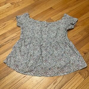 Blue Floral Peplum Top Old Navy